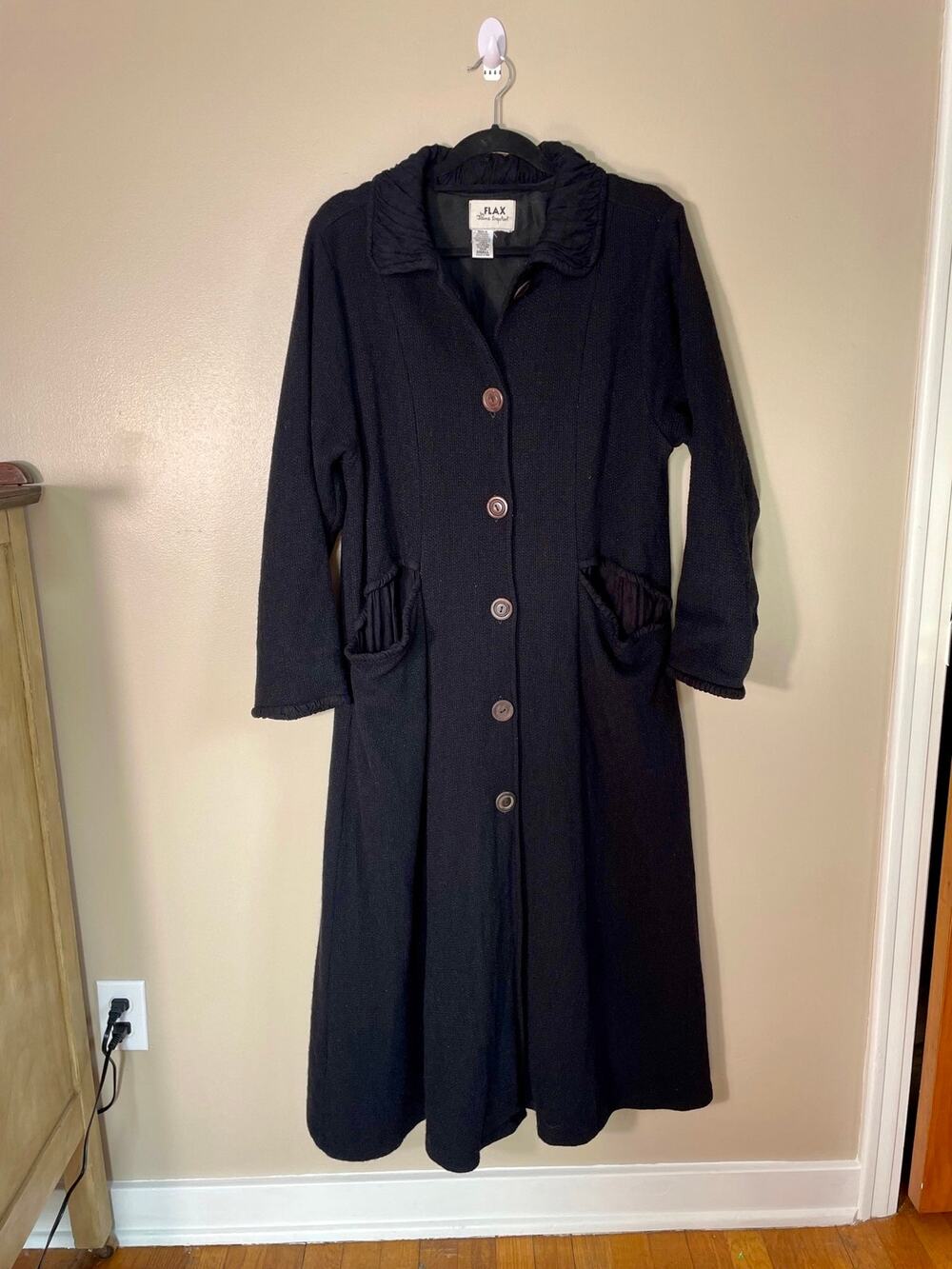 Flax by Jeanne Engelhart Wool Maxi Coat Art Teacher Dark Romantic Academia